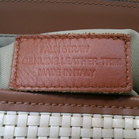 Designer Unica! Firenze Basket woven Saddle tan Leather Made in Italy - Picture 7 of 10